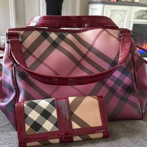 Burberry Women's Pink Plaid Bag